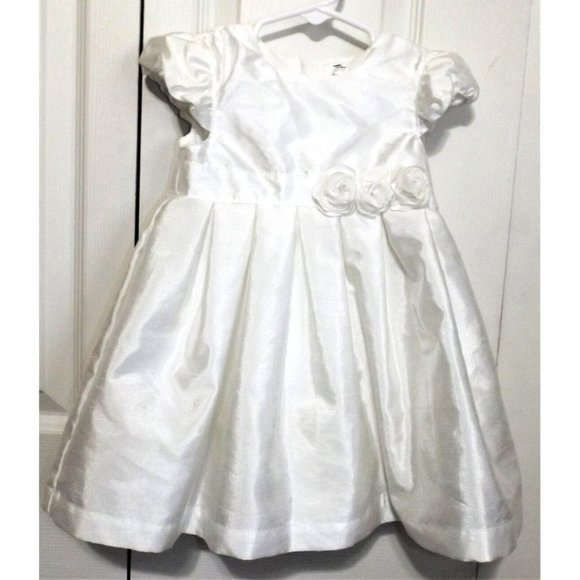 Carter's White Formal Kids Dress with Floral Detail - Picture 1 of 6